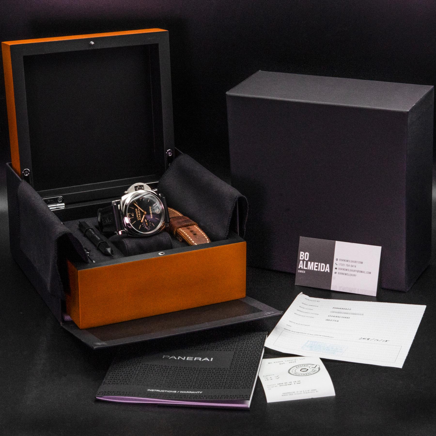 PAM00422 47mm Steel Black Dial