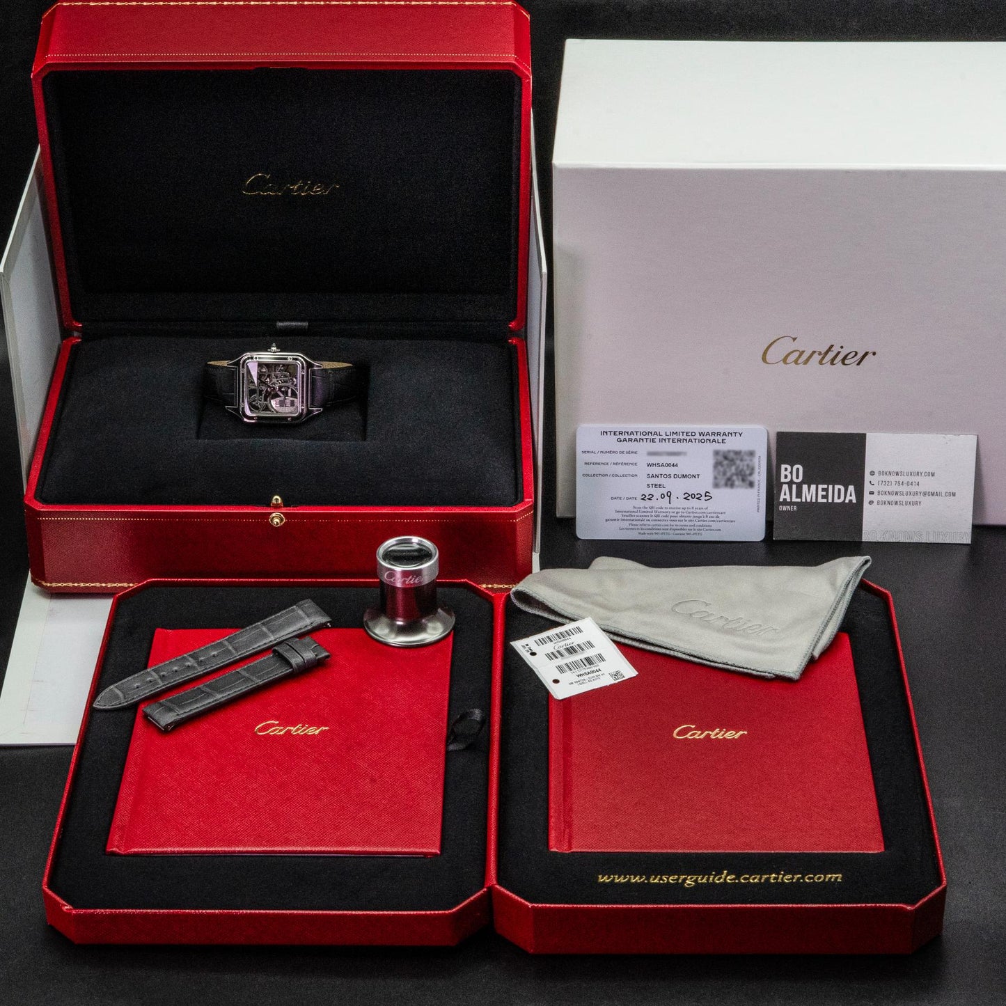 Cartier Santos-Dumont Skeleton Micro-Rotor WHSA0044 Steel Case Box Papers 2025