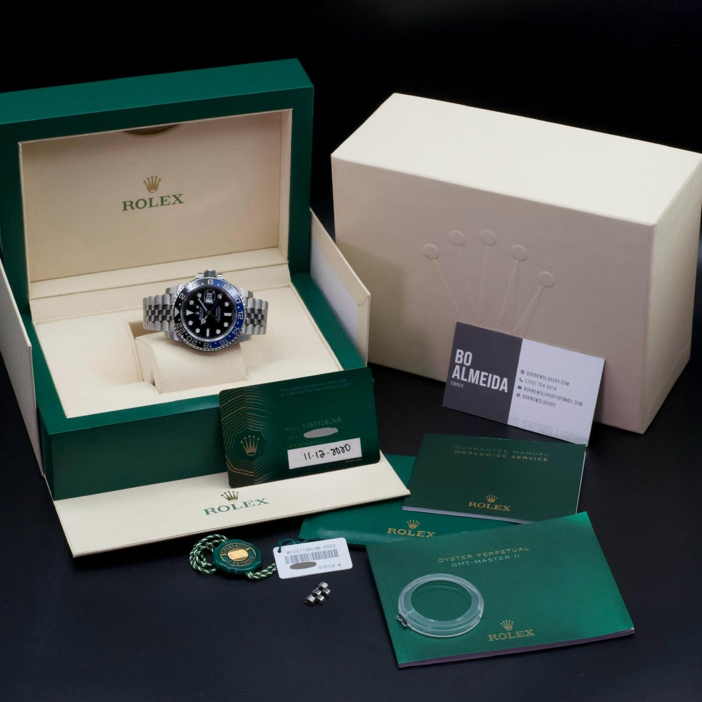 Rolex GMT-Master II Batgirl 126710BLNR Jubilee Bracelet 40mm Steel Box Papers