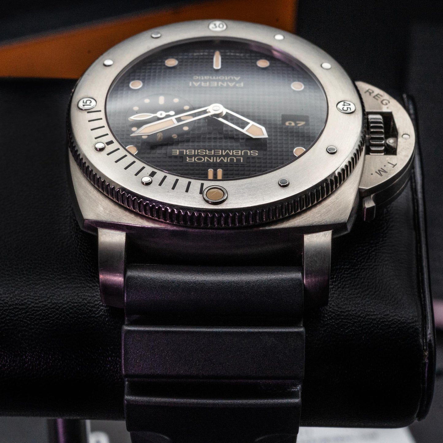 Panerai Luminor Submersible PAM00569 47mm Titanium Black Dial Box Papers 2014