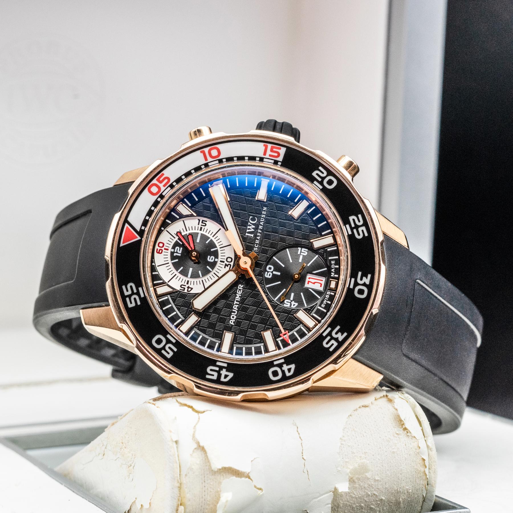 IWC Aquatimer IW376903 Flyback Chronograph 44mm 18K Rose Gold Box Papers