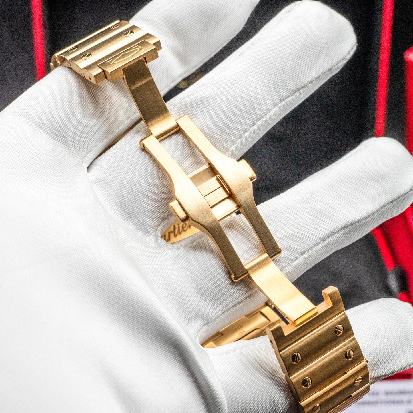 Cartier Santos de Cartier Large WGSA0029 39.8mm Yellow Gold butterfly clasp