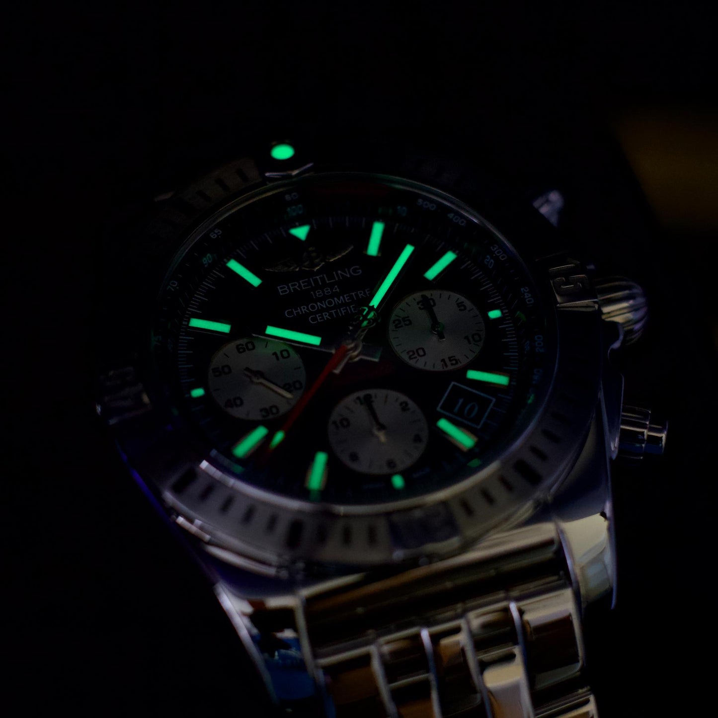 Breitling Chronomat Airborne Special Edition 44mm Black Dial Steel Lumens