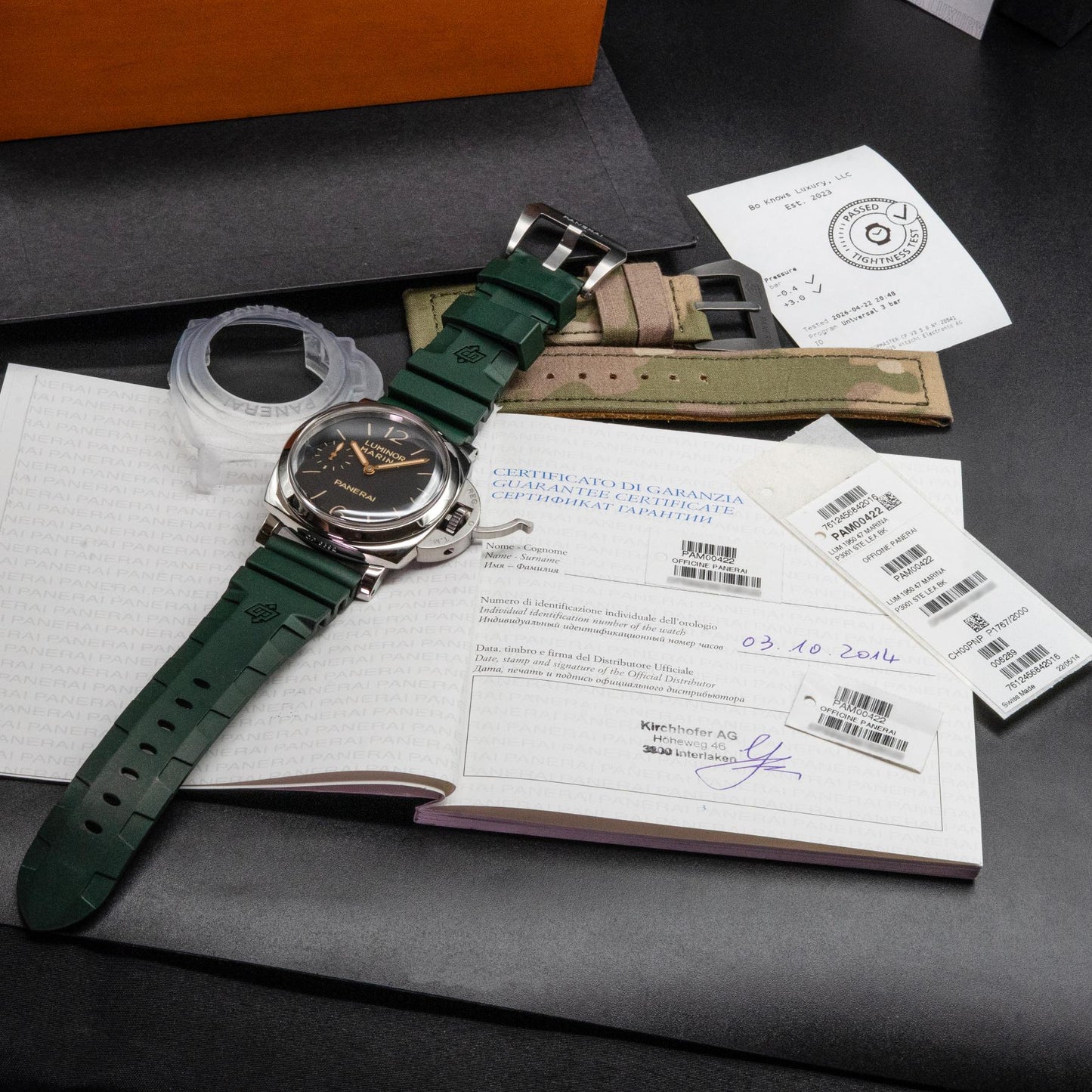 Panerai Luminor Marina 1950 3 Days PAM00422 47mm Steel Black Dial Papers 2014
