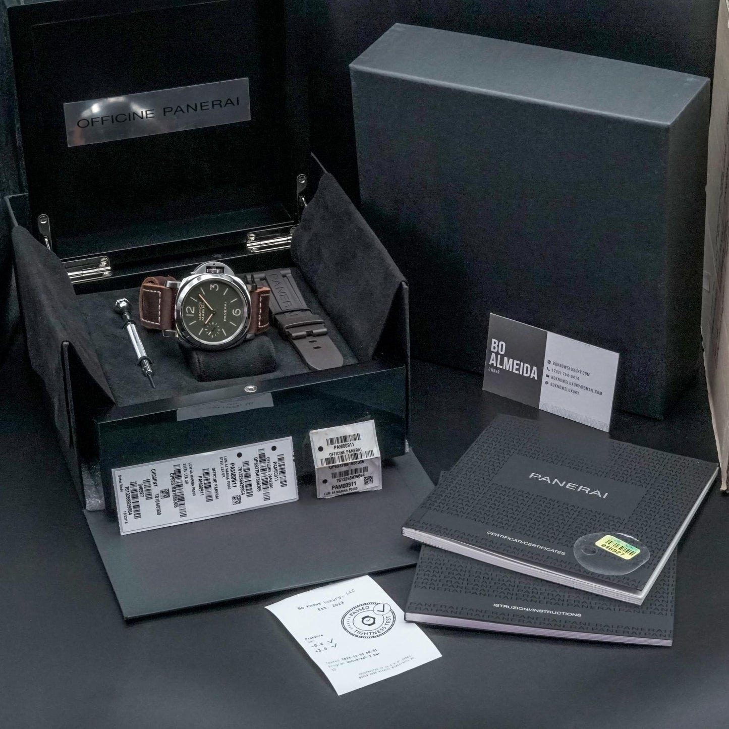 Panerai PAM00911 Luminor Marina 8 Days Paneristi Green Limited 500 Box Papers