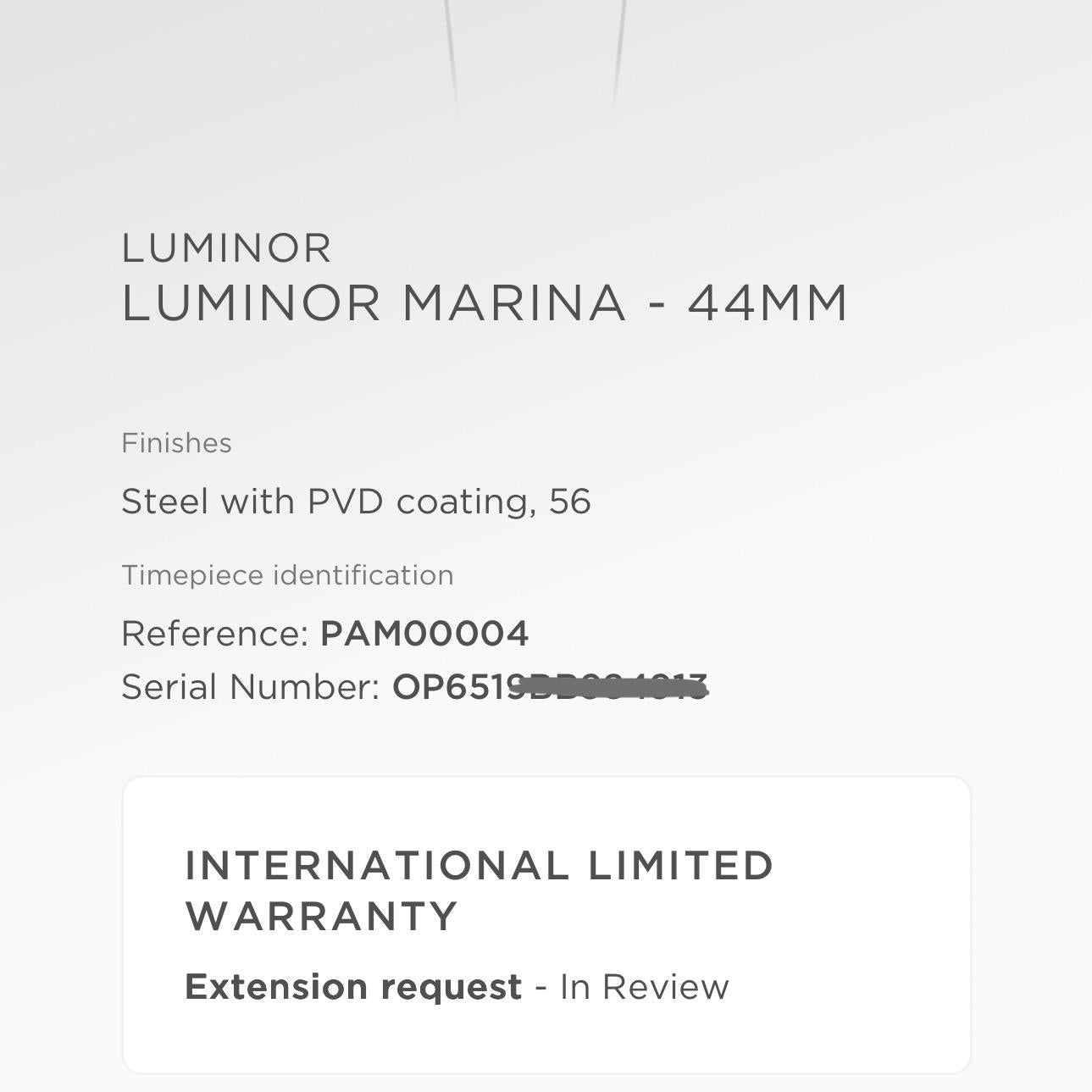 Panerai Luminor Marina B Series PVD Stainless Steel Case Black Dial PAM00004