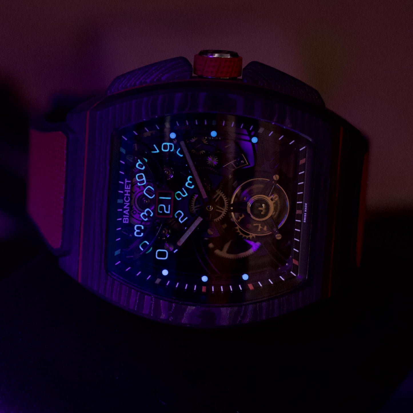 Bianchet Flying Tourbillon Grande Date Carbon Red B1.618 43mm Swiss B&P CBRFTGD4