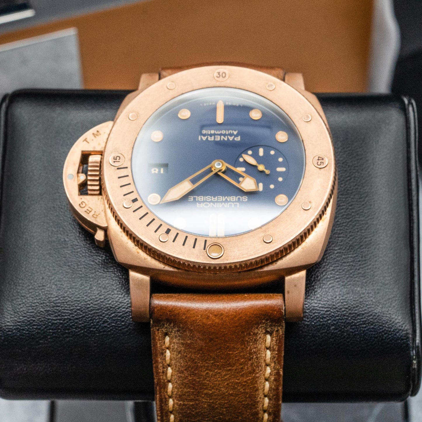 PAM00671  Submersible 1950 Bronzo 47mm Blue Dial