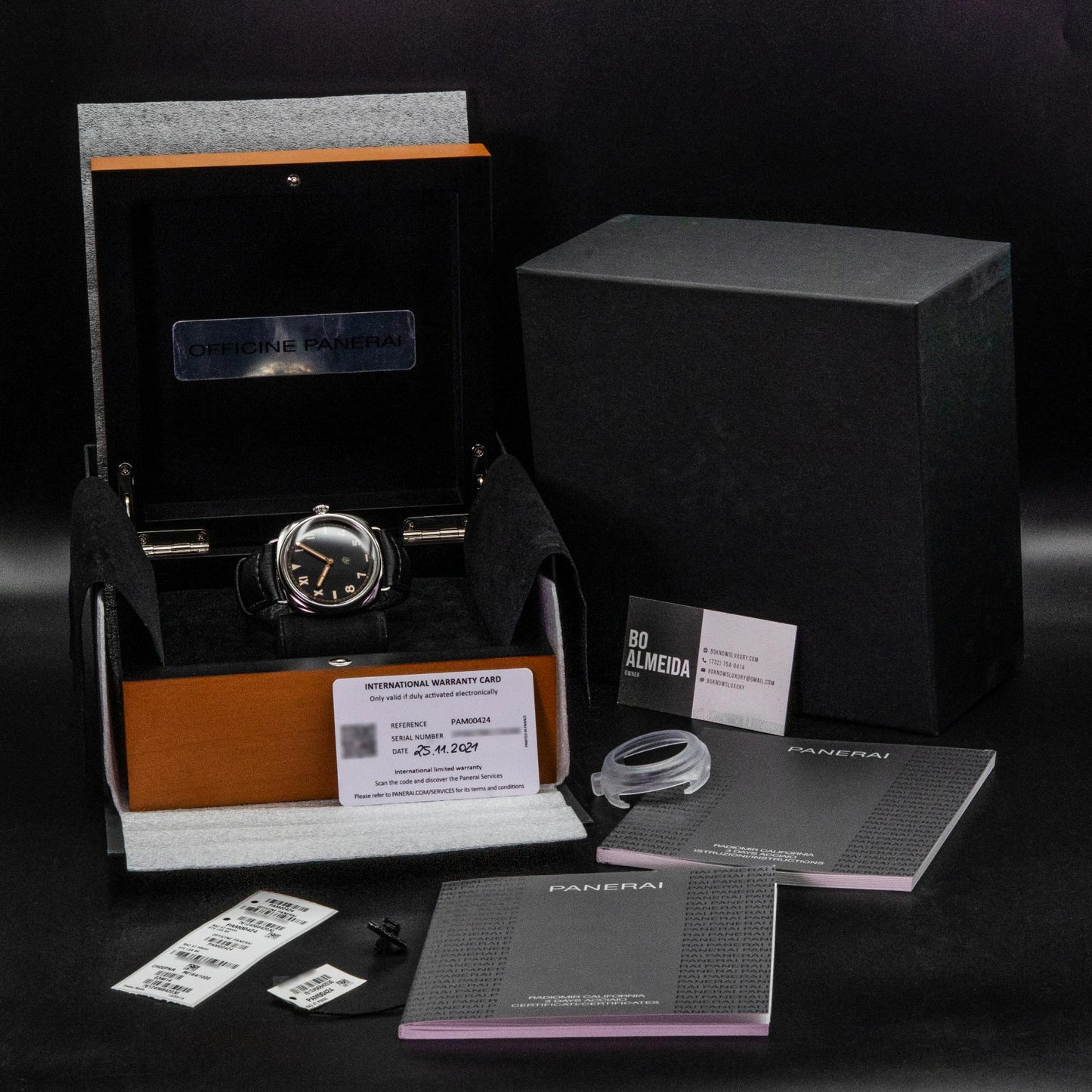 Panerai Radiomir California 3 Days PAM00424 47mm Steel Black Dial Box Papers 2021