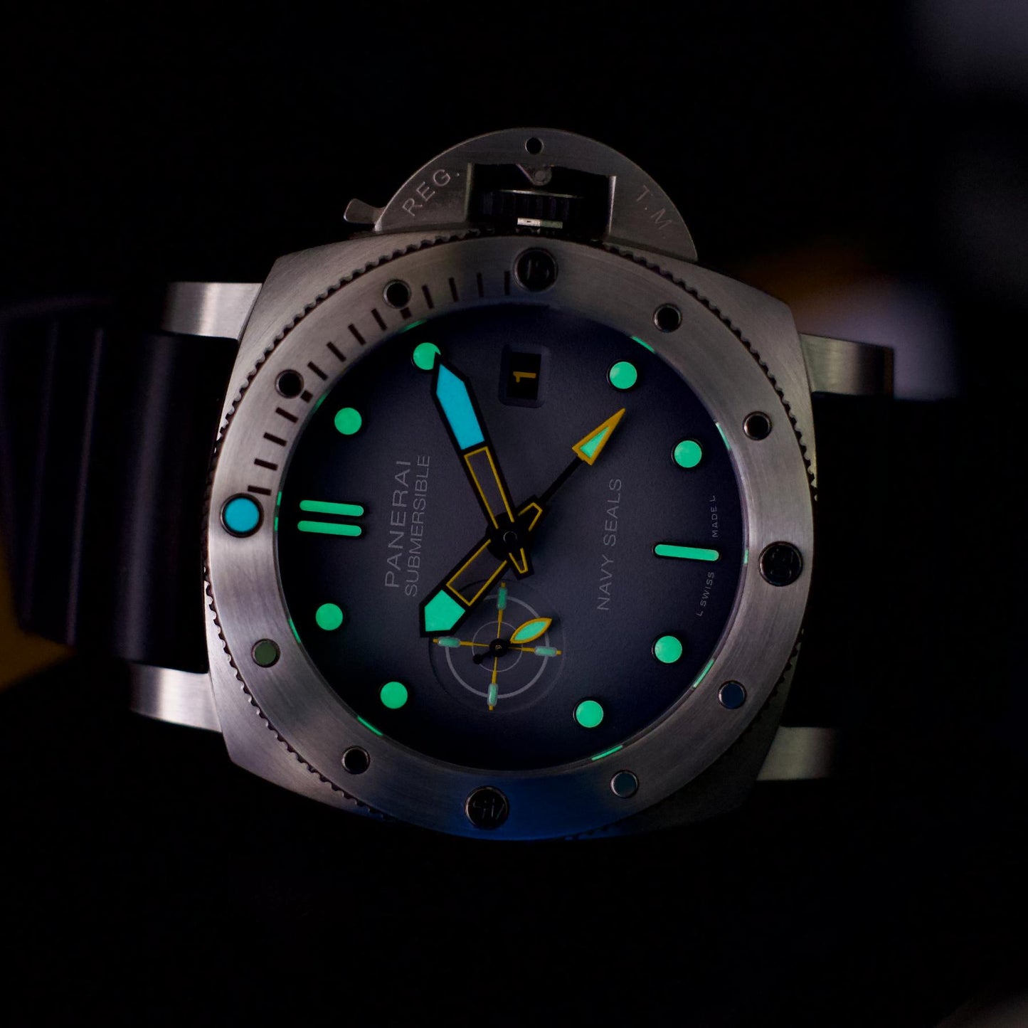 Panerai PAM01323 Submersible GMT Navy SEALs Limited Edition Steel 44mm