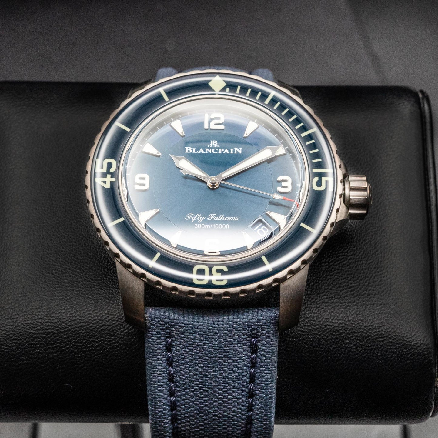 Blancpain Fifty Fathoms 5015-12B40-O52A 45mm Titanium Blue Dial Box Papers 2025