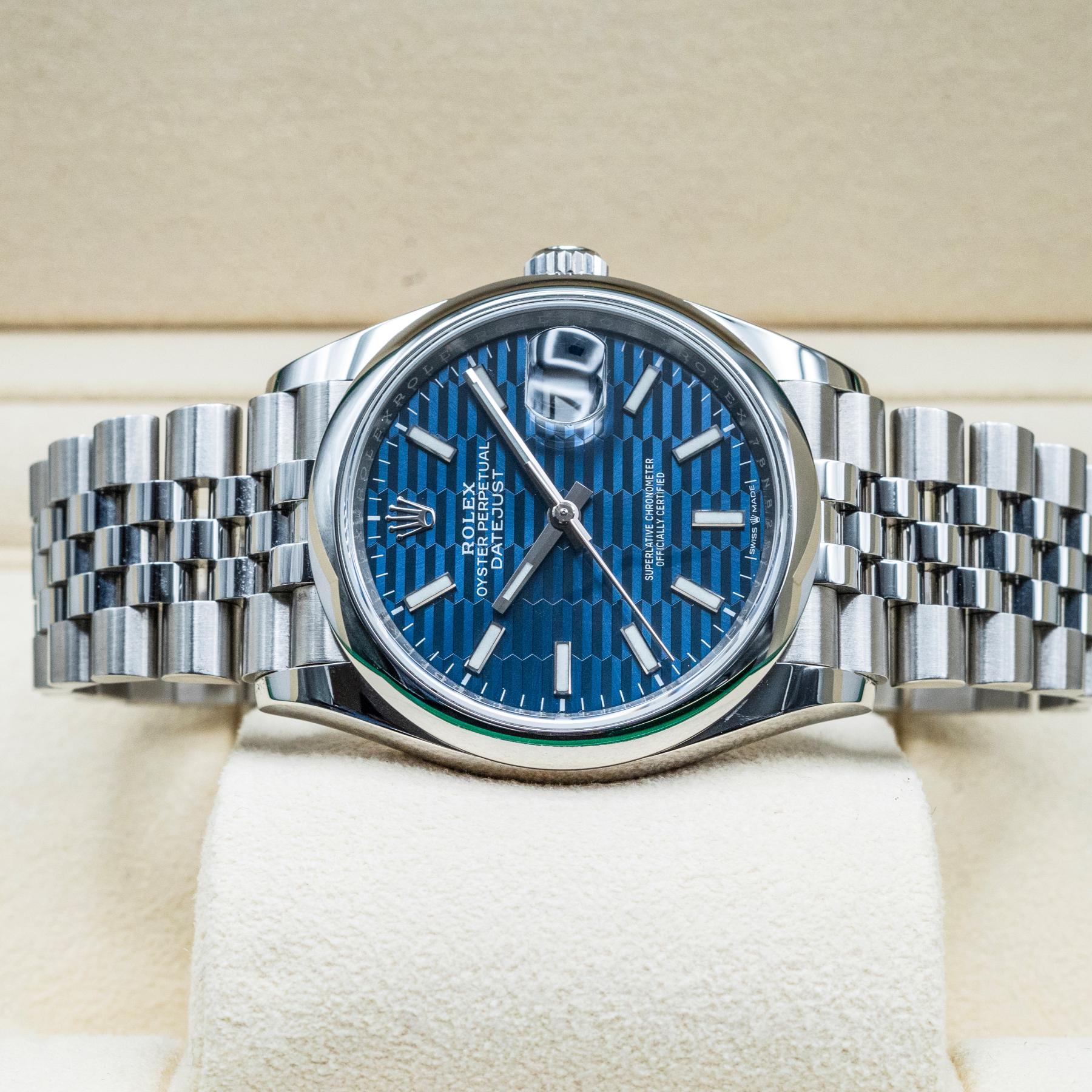 Rolex Datejust 126200 36mm Blue Motif Dial 2022