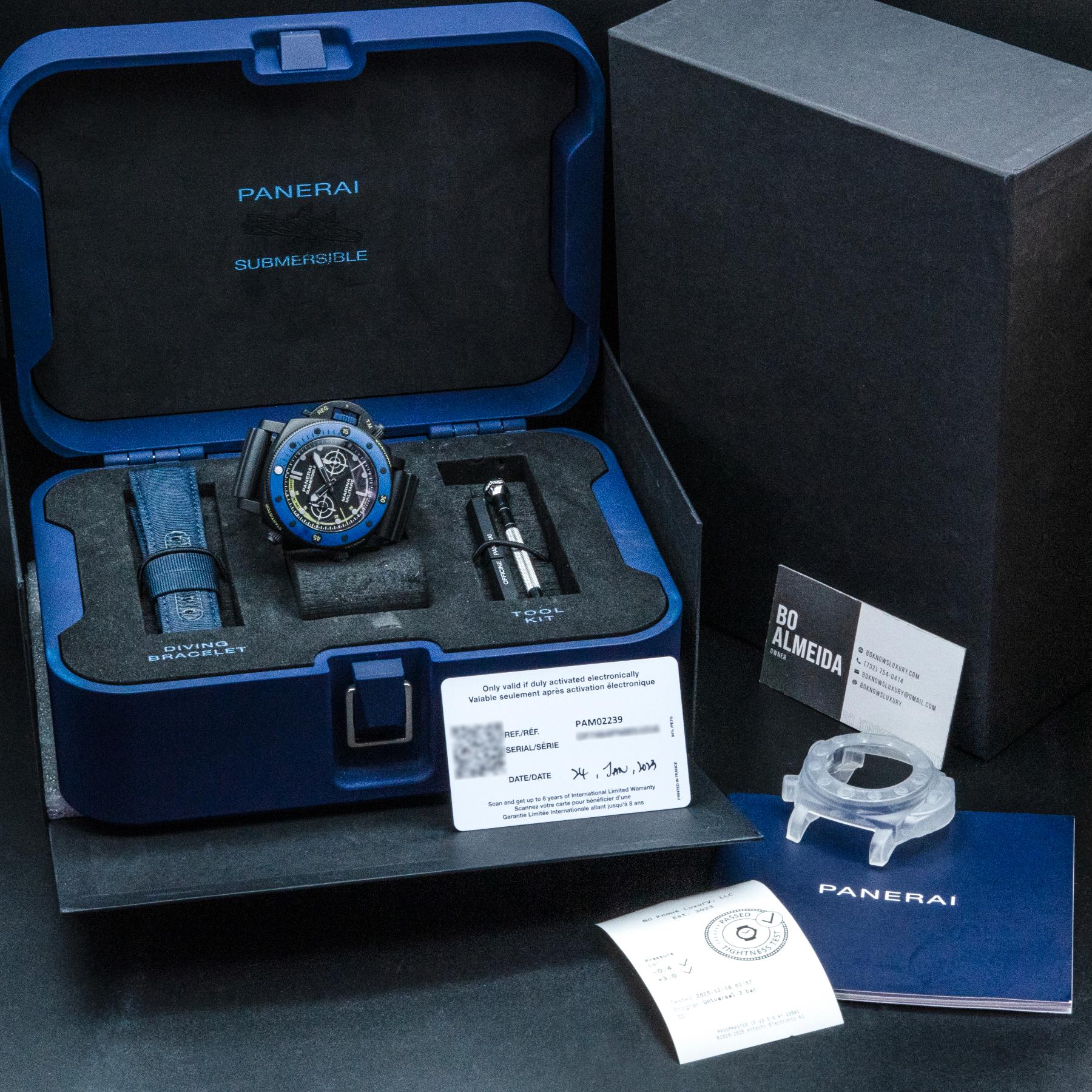 Panerai PAM02239 Submersible Forze Speciali 47mm Titanium Box Papers