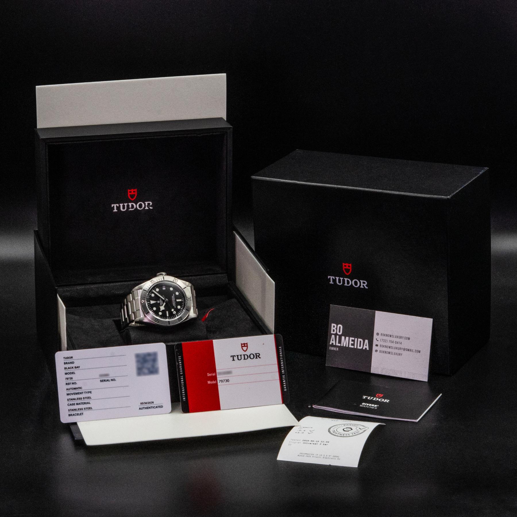 Tudor Black Bay Steel 79730-0006 41mm Black Dial Box Papers Serviced 2019