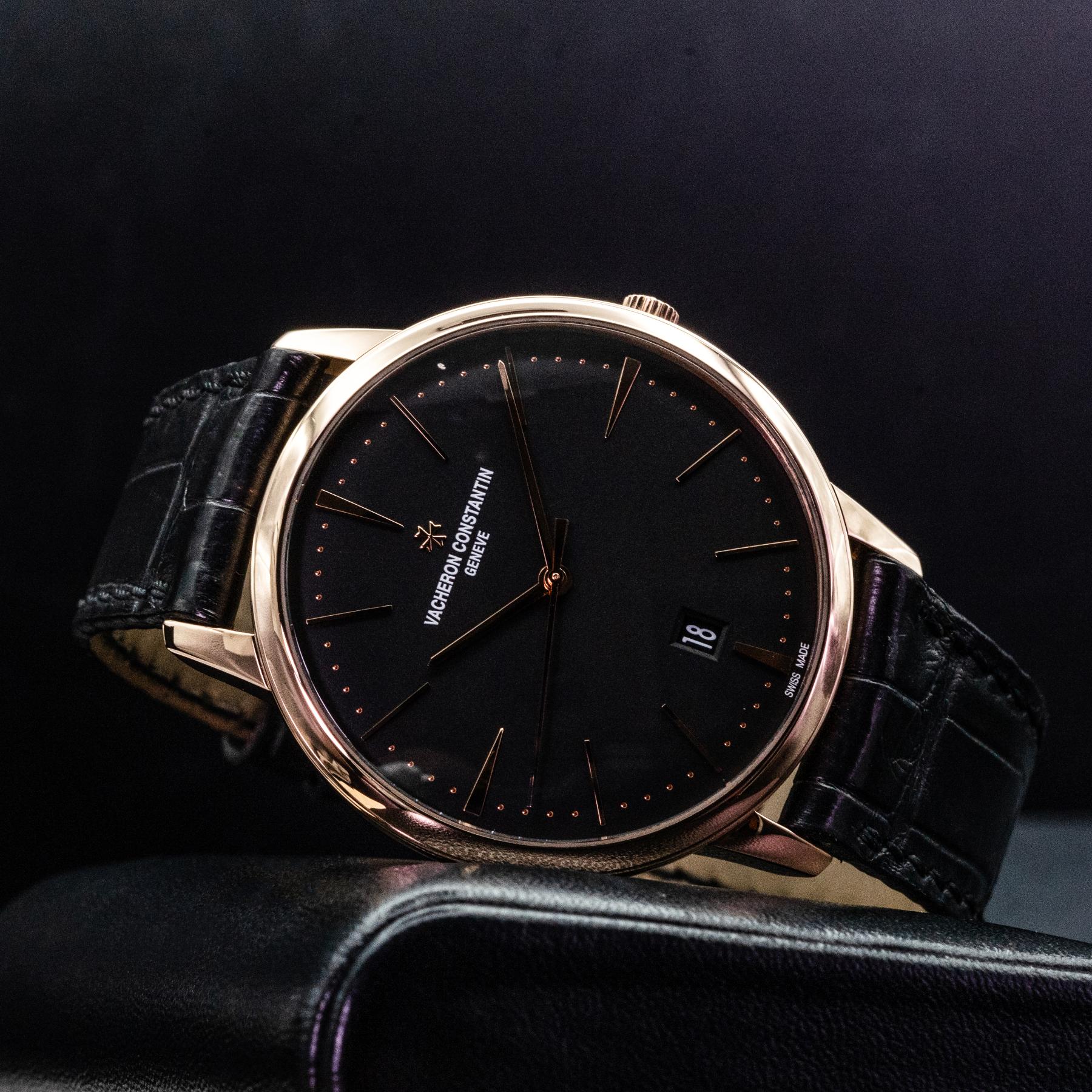 Vacheron Constantin Patrimony Automatic 85180/000R-9232 Rose Gold Black Dial
