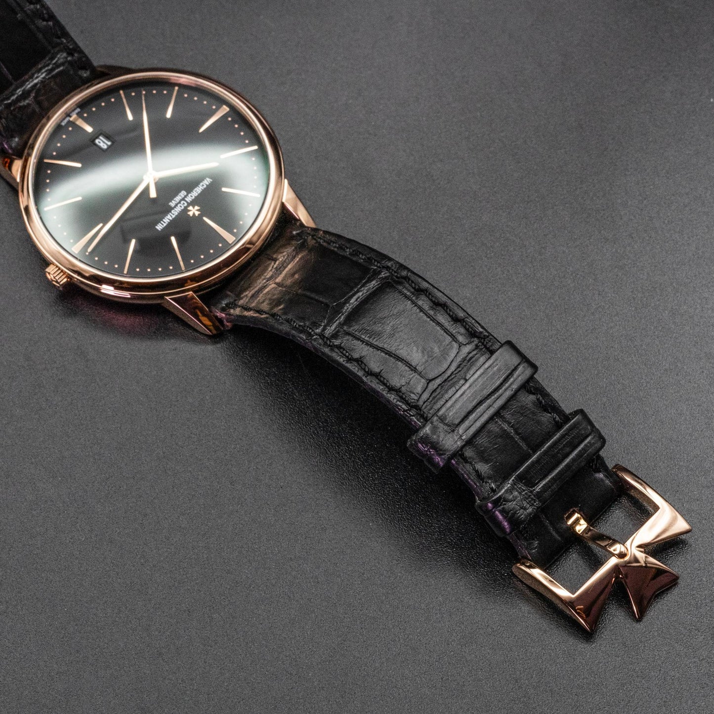 Vacheron Constantin Patrimony Automatic 85180/000R-9232 Rose Gold Black Dial