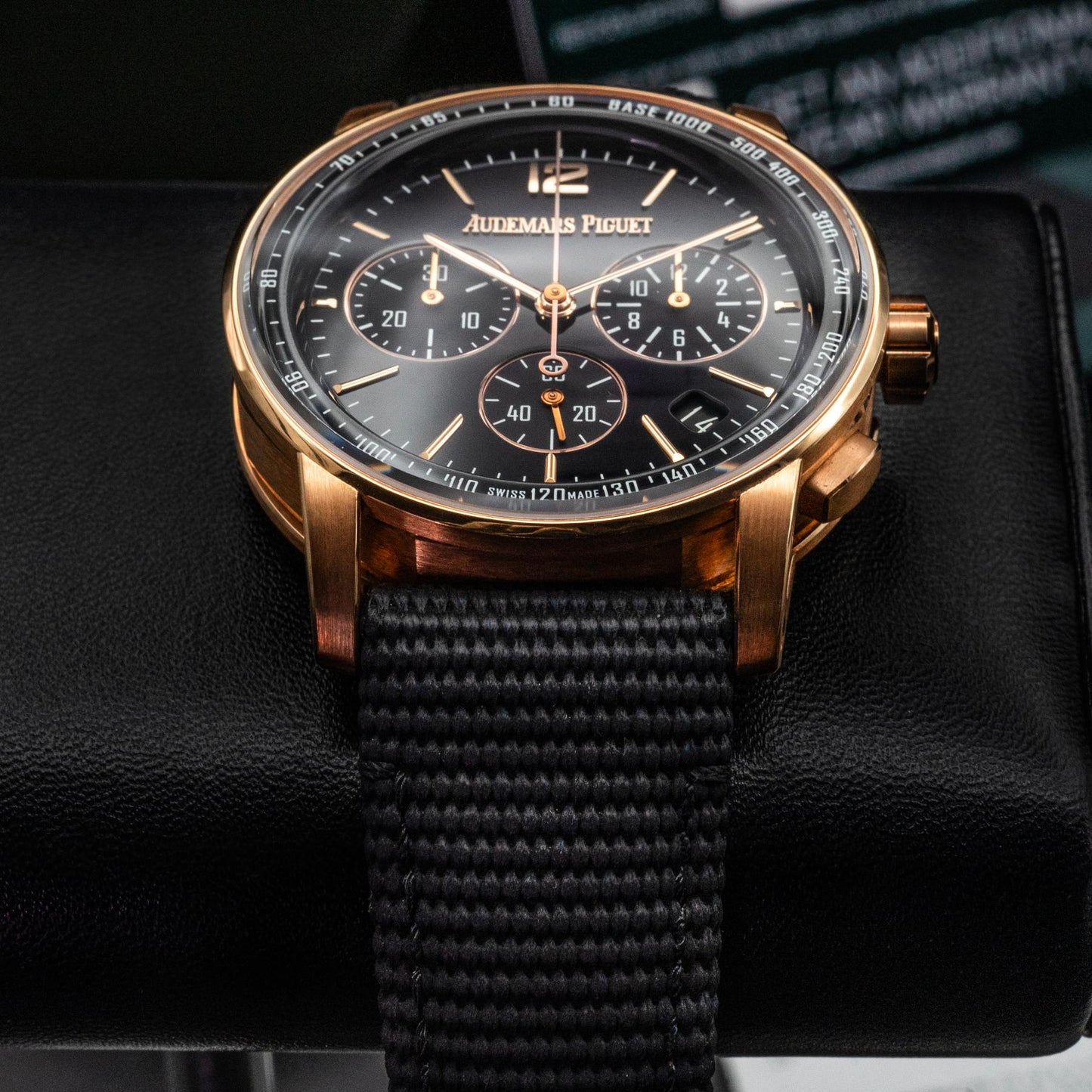 Audemars Piguet Code 11.59 26393OR Chronograph 41mm Rose Gold Purple Box Papers