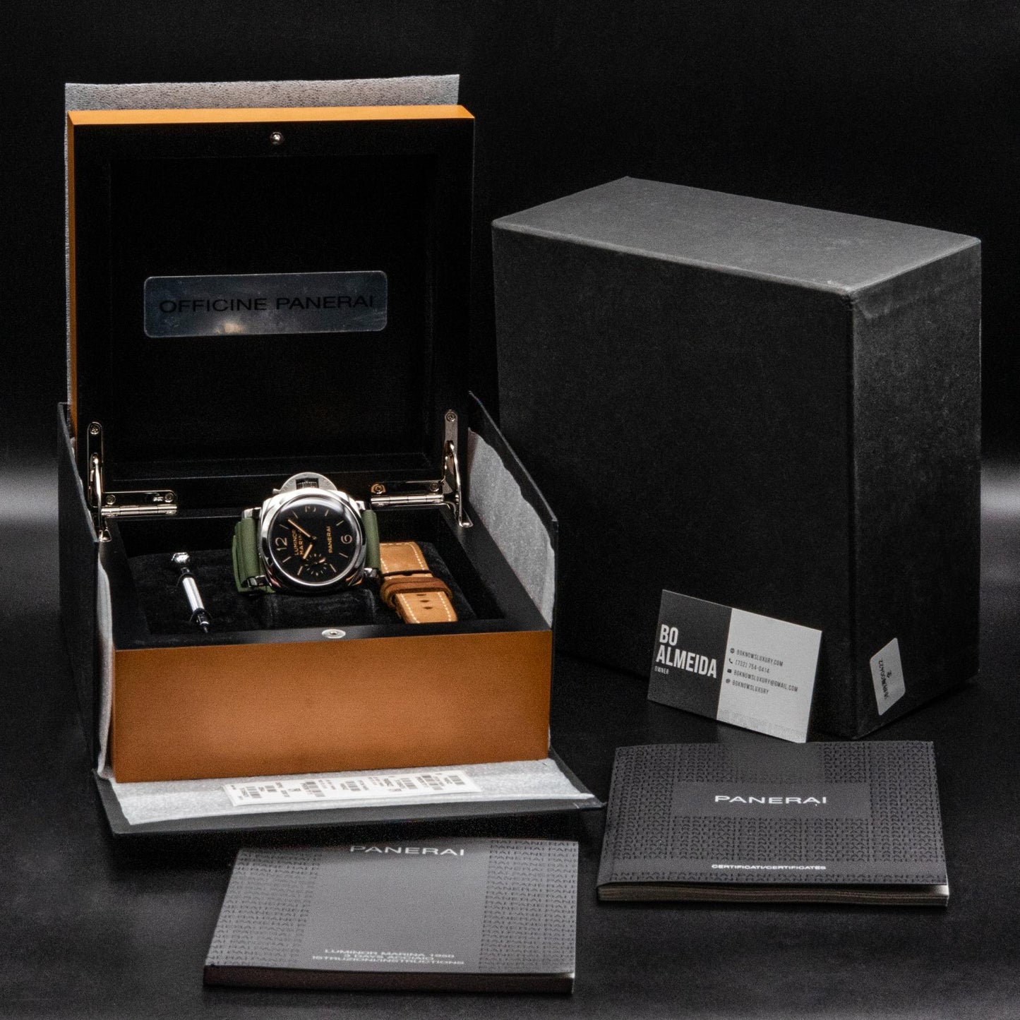 Panerai Luminor Marina 1950 PAM00422 47mm Manual Wind Black Dial Box Papers 2017