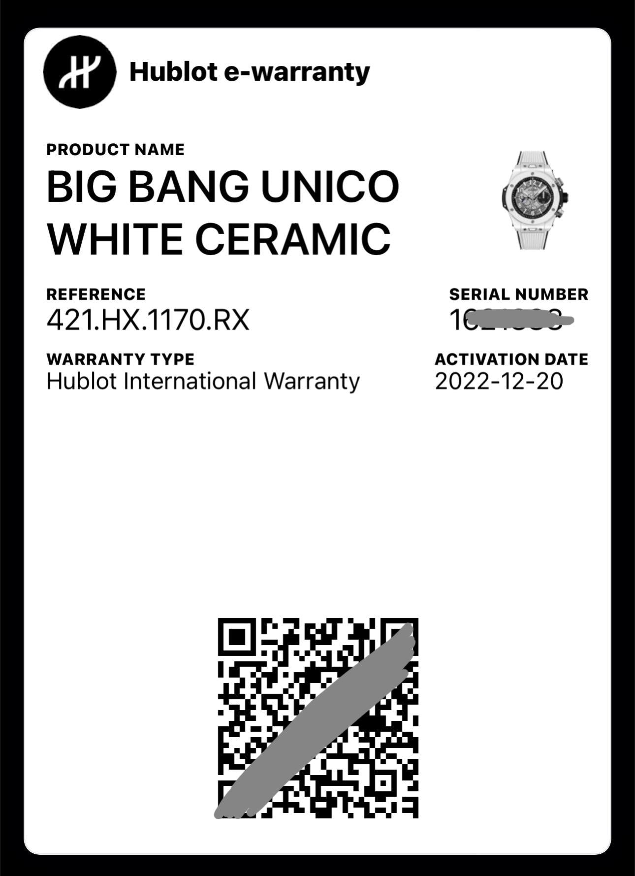 Hublot Big Bang Unico White Ceramic 44mm 421.HX.1170.RX Full Set 2022