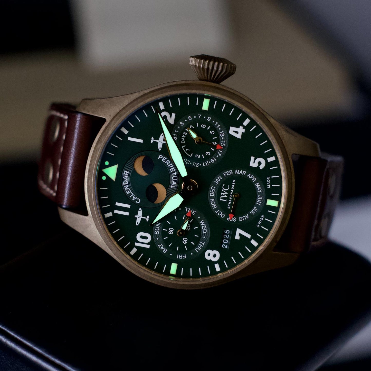 IWC Big Pilot Perpetual Calendar Spitfire Bronze 46.2mm Green IW503601