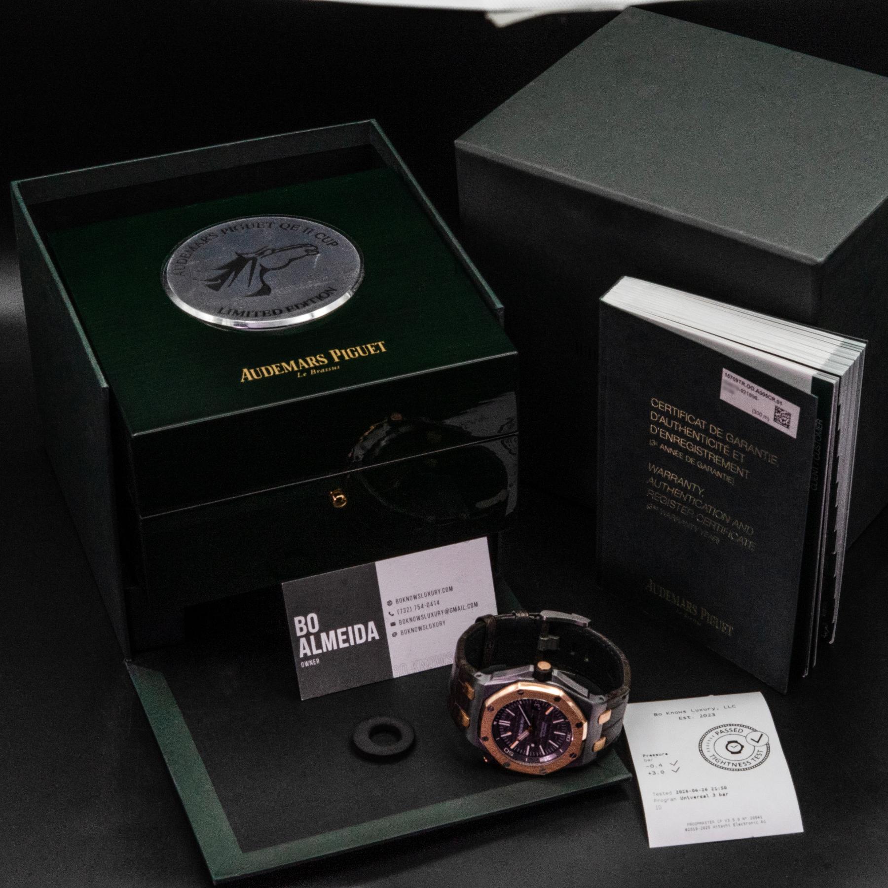 Audemars Piguet Royal Oak Offshore Diver QEII Cup 15709TR Tantalum Box Papers