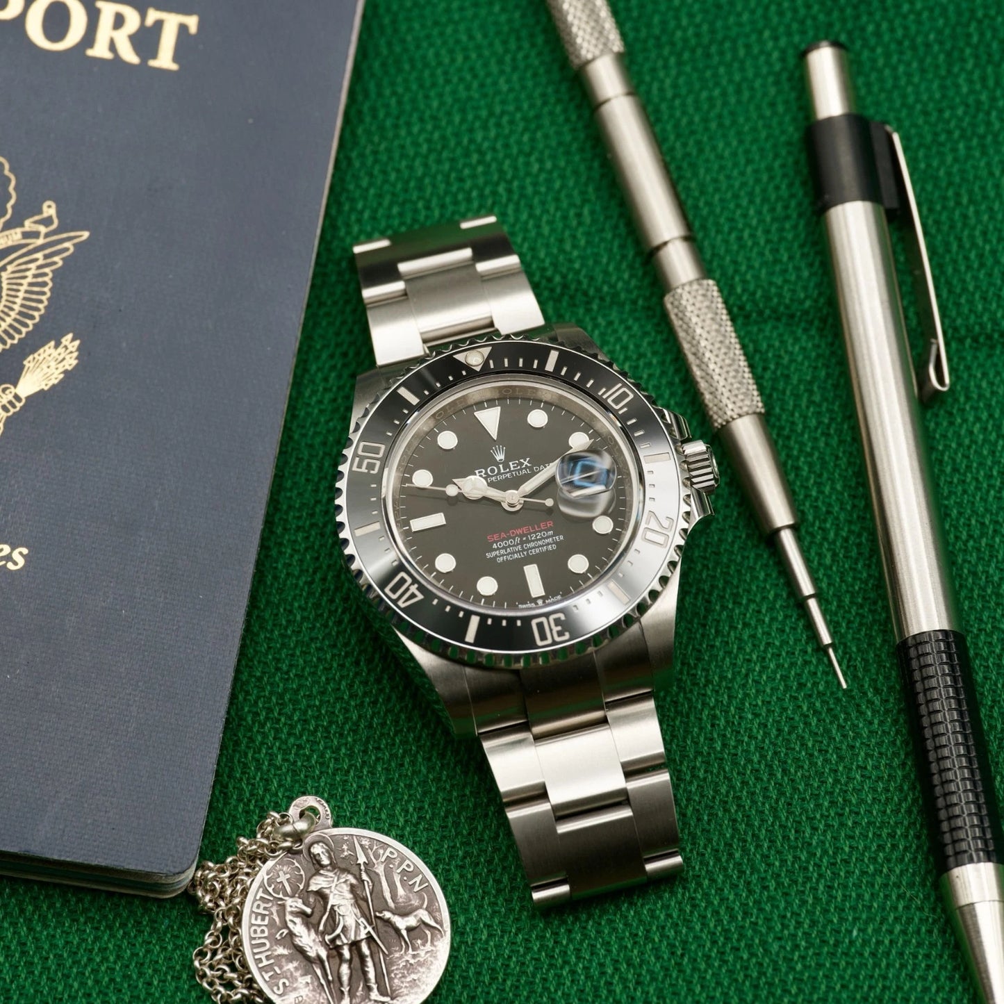 Rolex Sea-Dweller Stainless Steel Black Dial on Oyster SD43 43mm Box and Papers