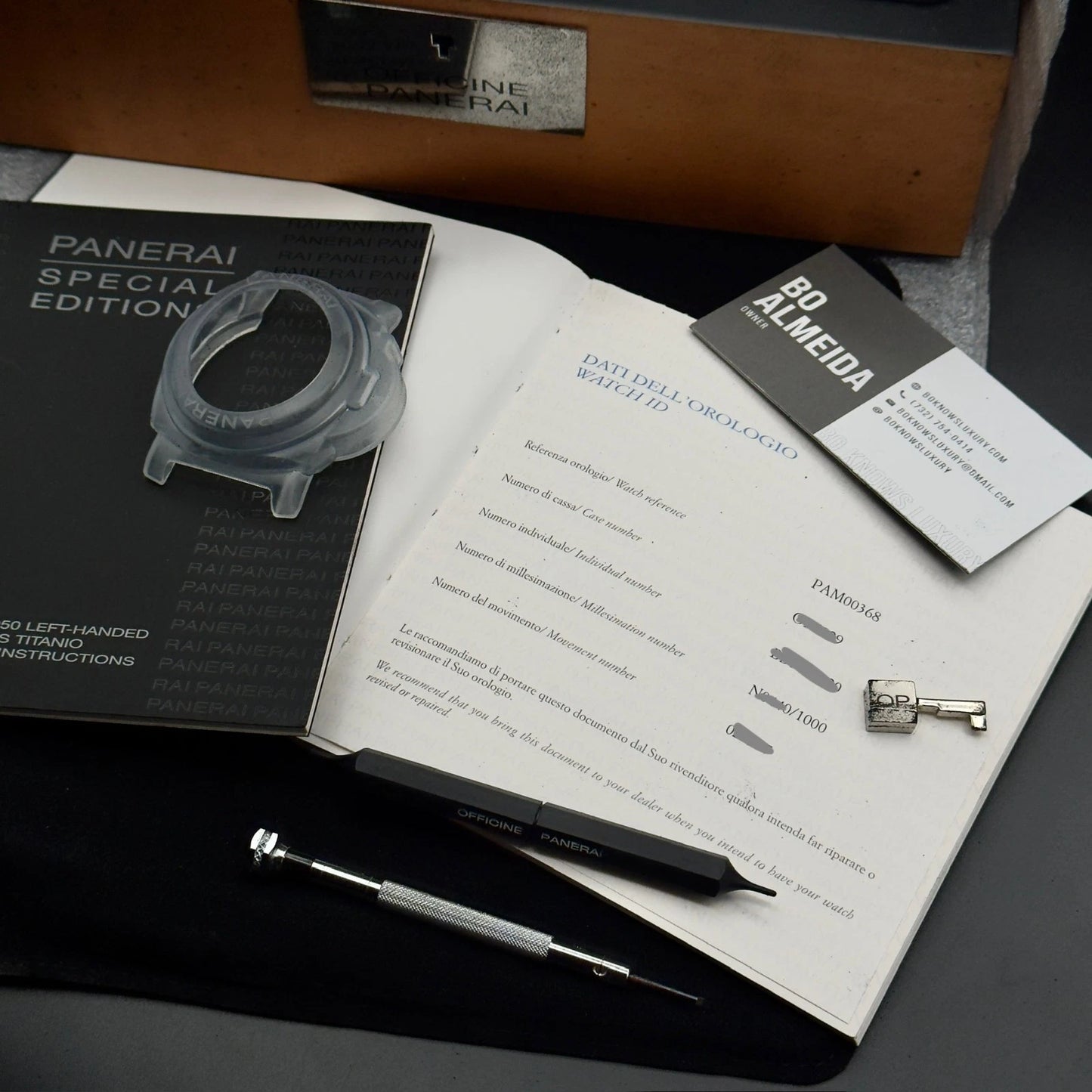Panerai Luminor 1950 Left-Handed 8 Days Titanio Brown Dial Full Set 47 PAM00368