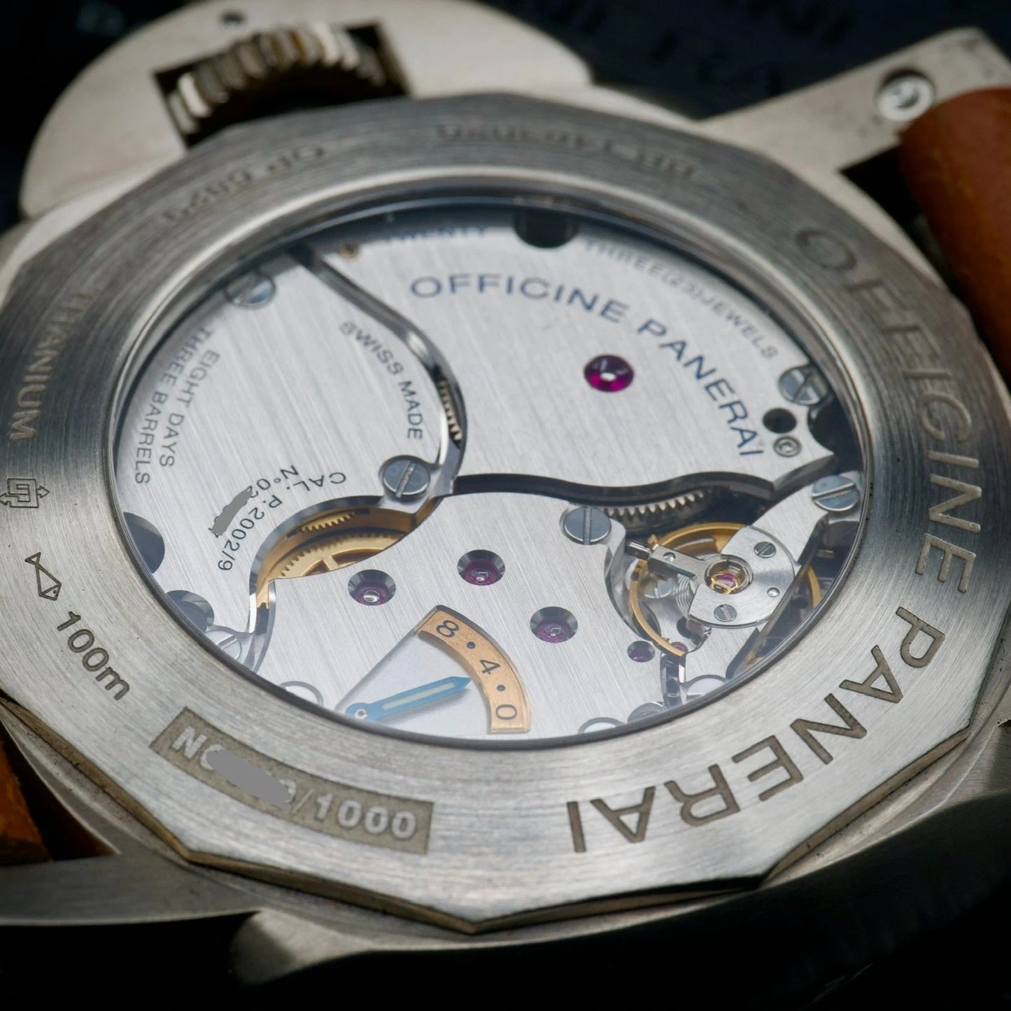 Panerai Luminor 1950 Left-Handed 8 Days Titanio Brown Dial Full Set 47 PAM00368