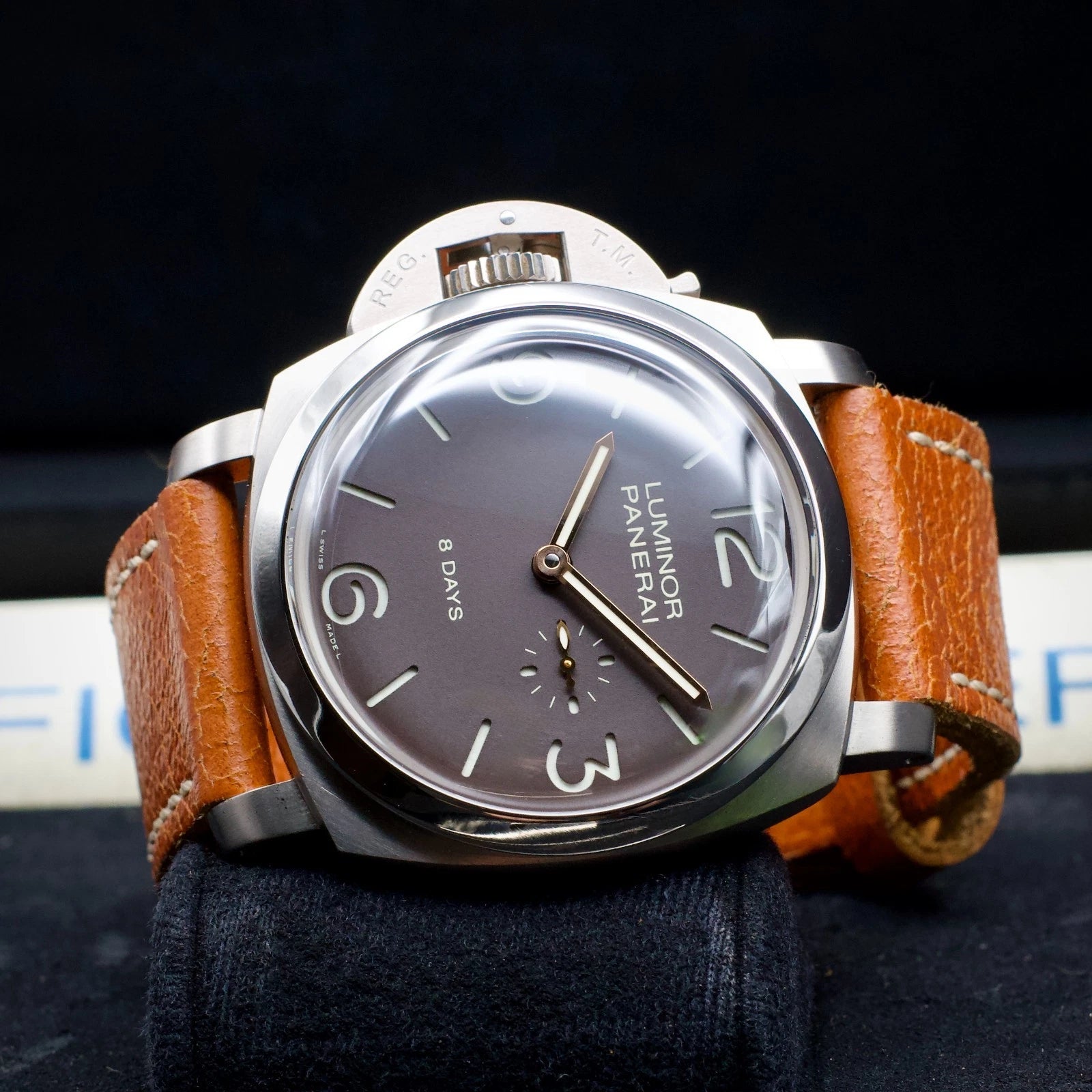 Panerai Luminor 1950 Left-Handed 8 Days Titanio Brown Dial Full Set 47 PAM00368