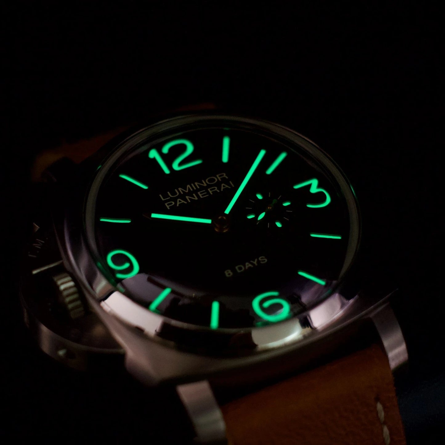 Panerai Luminor 1950 Left-Handed 8 Days Titanio Brown Dial Full Set 47 PAM00368